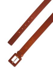 Cognac women's belt with animal motif PASDS-0355-1F(Z26) - product view from above, on a white background.