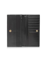 Women's leather black wallet PORES-0909-9G(Z26), product view inside on white background.