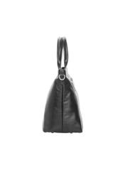Black large leather women's handbag TORES-1158-99(Z25), product view from the side on a white background.
