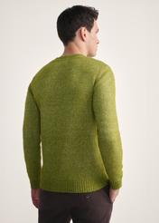 Lime men's sweater SWEMT-0170-84(Z25), product view from the back on the model. Half of the silhouette visible.