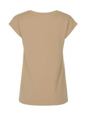 Beige Women's V-neck T-shirt TSHDT-0083-80(W22)-02