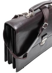 Men's leather briefcase TORMS-0478-89(Z25), close-up of the product detail on a white background.