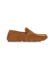 Brown leather men's moccasins BUTYM-0429-83(W23)-01