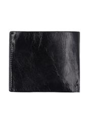 Black leather men's wallet PORMS-0738-99(Z26), product view from the back on a white background.