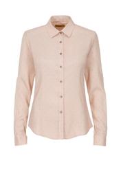 Women's beige shirt in fine oriel KOSDT-0089-81(W22)-04