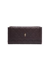 Large brown women's wallet with monogram POREC-0347A-1I(Z26), front product view on white background.