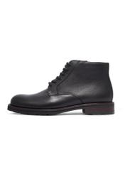 Men's black leather ankle boots BUTYM-0554-99(Z26), side view of the product on a white background.