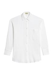 White women's long sleeve shirt KOSDT-0177-11(W25), front product view on white background.