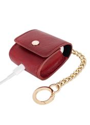 Leather red earphone case PORES-0868-40(Z23)-04