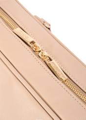 Beige women's laptop bag TOREC-1209-1B(W26), close-up of product detail on white background.