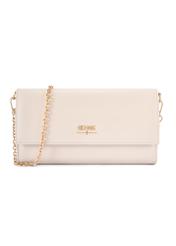 Cream clutch bag TOREC-1210-0B(W26) - front product view, on white background.
