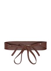 Leather brown tied women's belt PASDS-0180A-89(Z23)-01