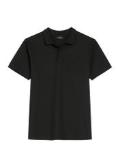 Men's black polo shirt POLMT-0084-99(W26), front product view on white background.