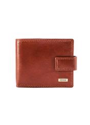 Men's brown leather wallet PL-105-87(KS), product view front on white background.