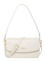 Cream women's imitation leather handbag TOREC-1081-0B(W26) - front product view, on white background.