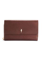 Medium brown women's wallet PORES-0965-89(Z25), product view from the front on a white background.