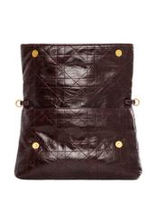 Burgundy women's handbag with chain TOREC-1335-4D(Z26) - product view from above, on a white background.