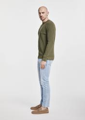 Green men's cotton sweater SWEMT-0166-55(W25)-05