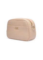 Beige small women's handbag TOREC-1285-1B(Z26) - diagonal product view, on a white background.
