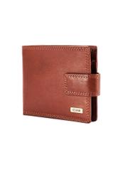 Men's brown leather wallet PL-105-87(KS), diagonal product view on white background.