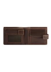 Men's brown leather wallet PORMS-0671-1H(Z26), product view from the inside on a white background.