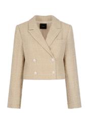 Women's short beige jacket ZAKDT-0029-81(Z23)-04