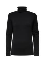 Black women's turtleneck blouse LSLDT-0040-99(Z24)-01