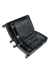 Set of 19'/24'/28' wheeled suitcases WALPC-0014-99(W26), view of products inside on white background.