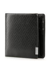 Black leather men's wallet with logo PORMS-0665-99(Z25)