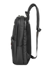 Black men's backpack TORMN-0431-99(Z26), side view of the product on a white background.