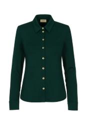 Dark green stretch shirt for women KOSDT-0151-54(Z23)-04