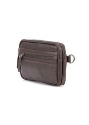 Brown men's leather waist bag TORMS-0462-89(Z25), diagonal product view on white background.