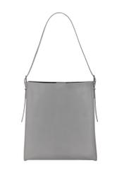 Graphite leather shopper bag TORES-1436-9D(Z26), product view from the back on a light background.