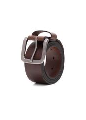 Brown leather women's belt PASDS-0312A-89(Z25), diagonal product view on white background.
