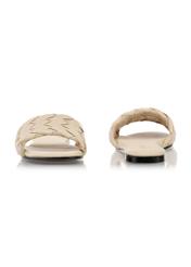 Beige leather braided flip-flops BUTYD-1065-81(W24)-03