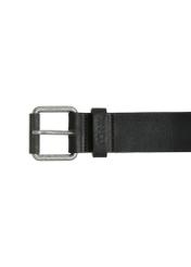 Black leather men's belt PASMS-0251-99(W24)-03