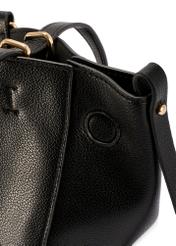 Black women's shoulder bag TOREC-1231-99(W26), close-up of the product detail on a white background.