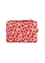 Red floral women's wallet POREC-0402-42(W25), product view from the back on a white background.