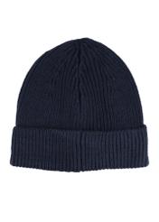 Navy blue men's winter hat CZAMT-0081-7E(Z26), product view from the back on a white background.