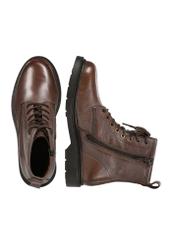 Men's brown leather ankle boots BUTYM-0517-89(Z25), product view from the top and side on a white background.