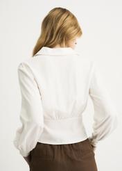 White women's blouse with basque BLUDT-0139-11(W22)-05