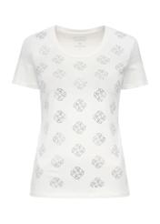 White women's t-shirt with monogram TSHDT-0129-12(Z24)-01