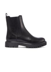 Women's black leather Chelsea boots BUTYD-1281-99(Z26), side view of the product on a white background.