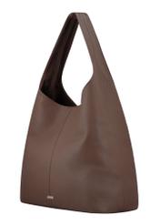Brown leather shopper bag TORES-1372-1K(Z26) – angled view of the product on a white background.