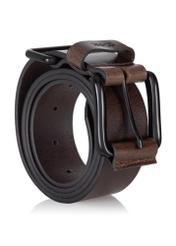 Dark brown leather men's belt PASMS-0241-89(Z24)-02