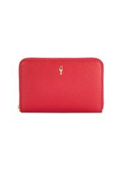 Red leather medium women's wallet PORES-0898G-42(Z25), front product view on white background.
