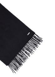 Woolen black men's scarf SZAMT-0034-99(Z25) close-up of the product on a white background.