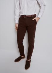 Brown men's chinos SPOMT-0087-90(W24)-01