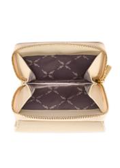 Small cream leather women's wallet PORES-0802R-0B(W26), product view inside on white background.