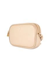 Small beige leather women's handbag TORES-0466E-1B(W26) - diagonal product view, on a white background.